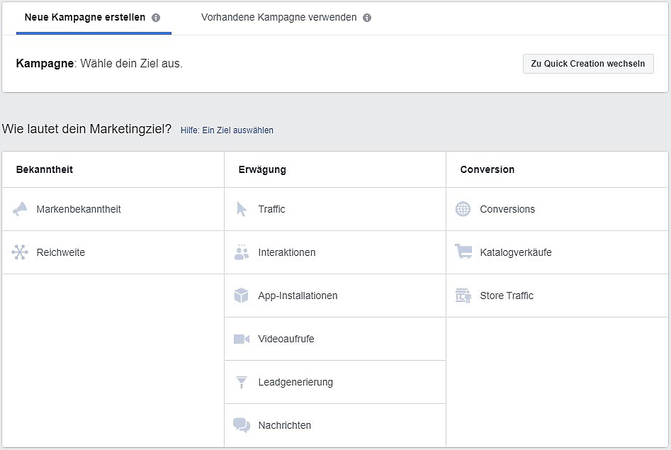 Screenshot Werbeanzeigenmanager