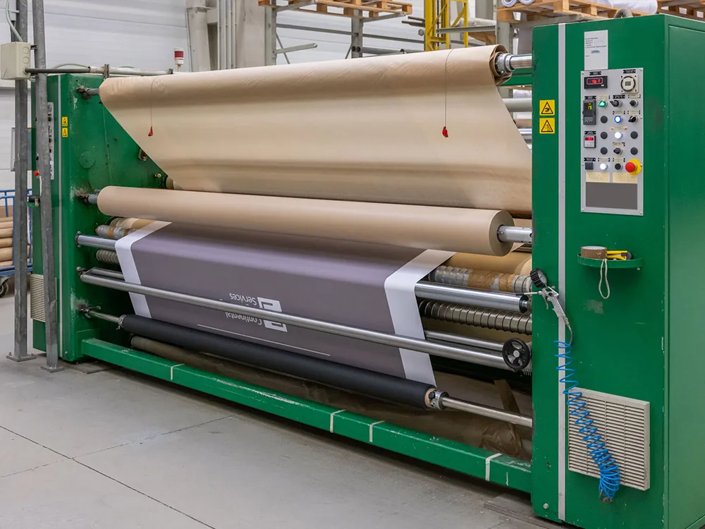 Kalander - Fixierung von Direktdruck und Übertragung von Transferdruck auf Textil