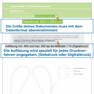 Bildauflösung & Datenformat auf der Layoutvorlage