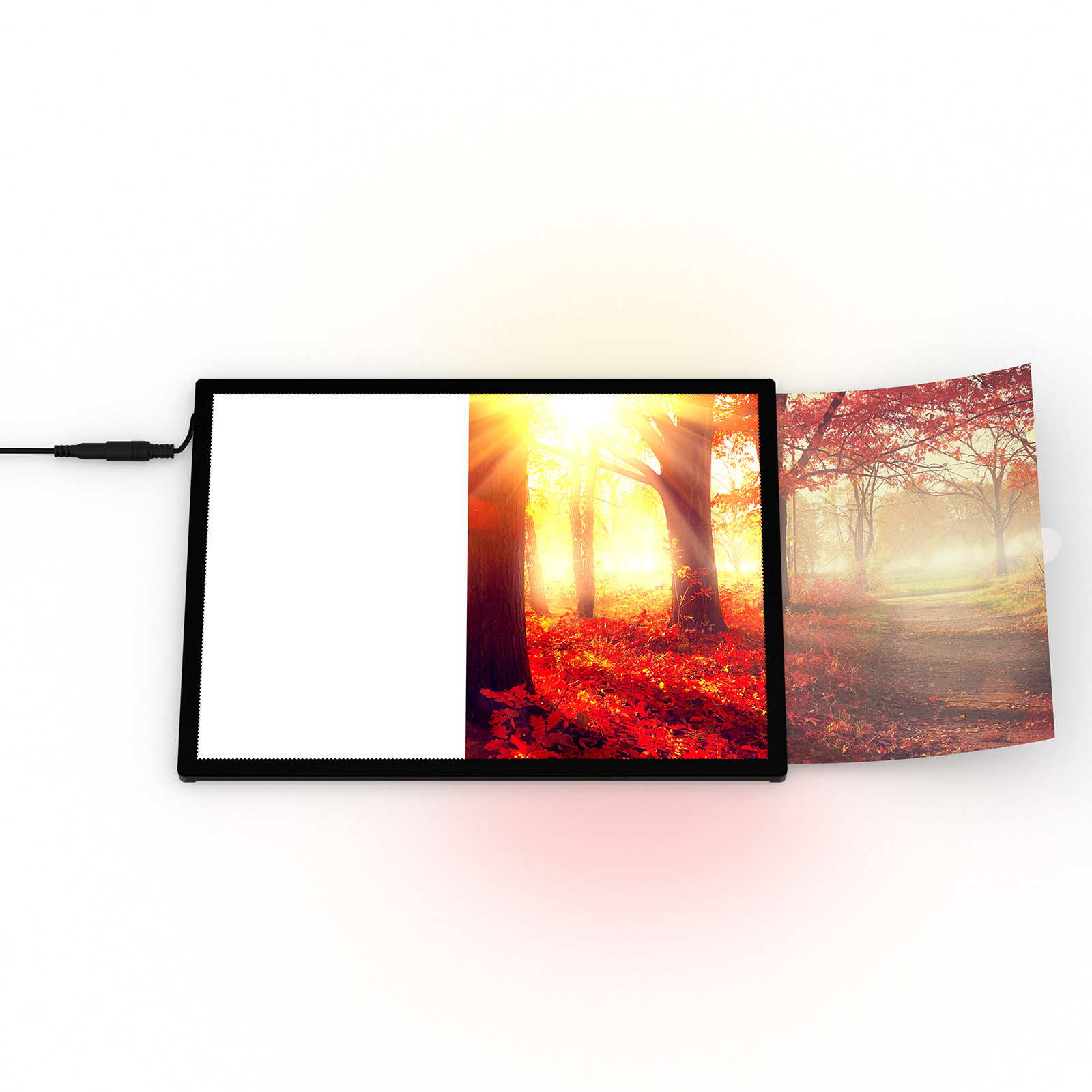 Schwarzer Posterrahmen LED beim Bildeinschub