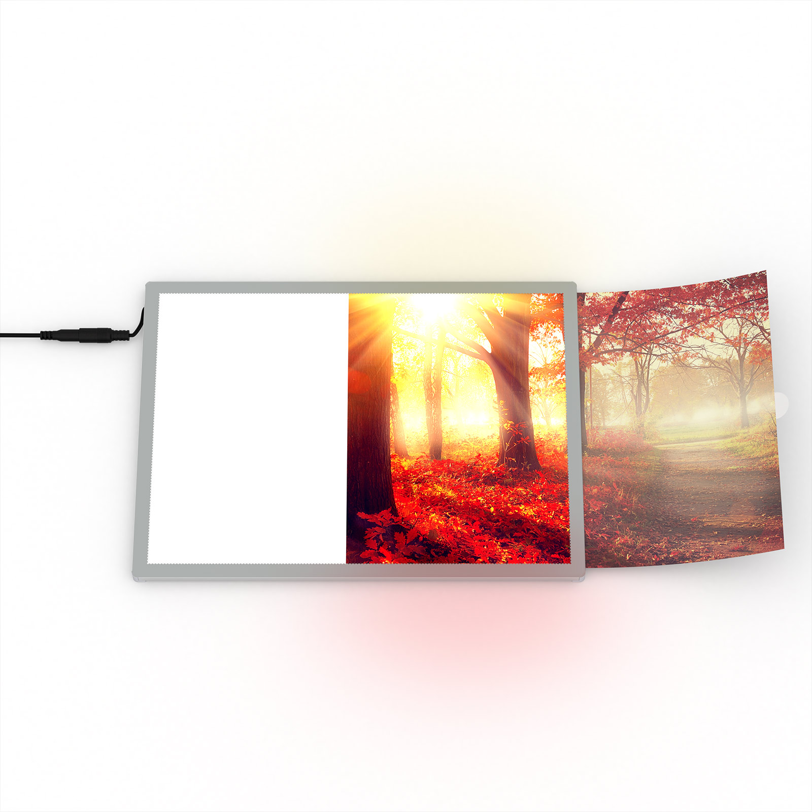 Silberner Posterrahmen LED beim Bildeinschub