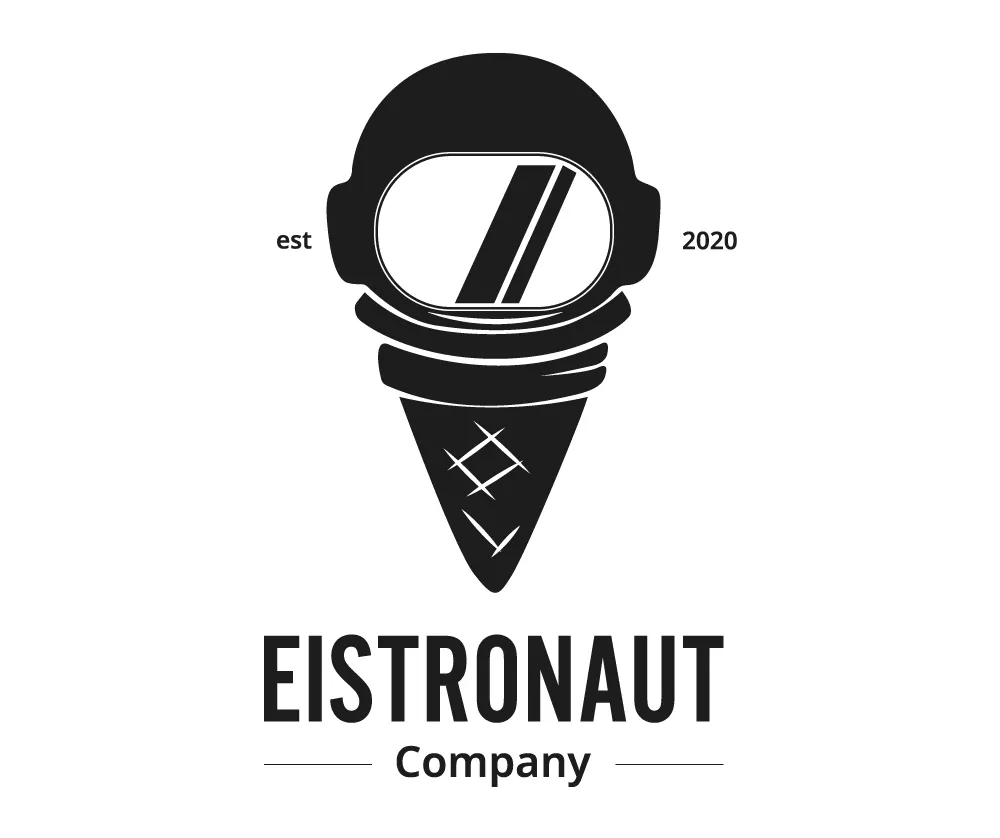 Schwarz/Weiß Logo "Eistronaut"