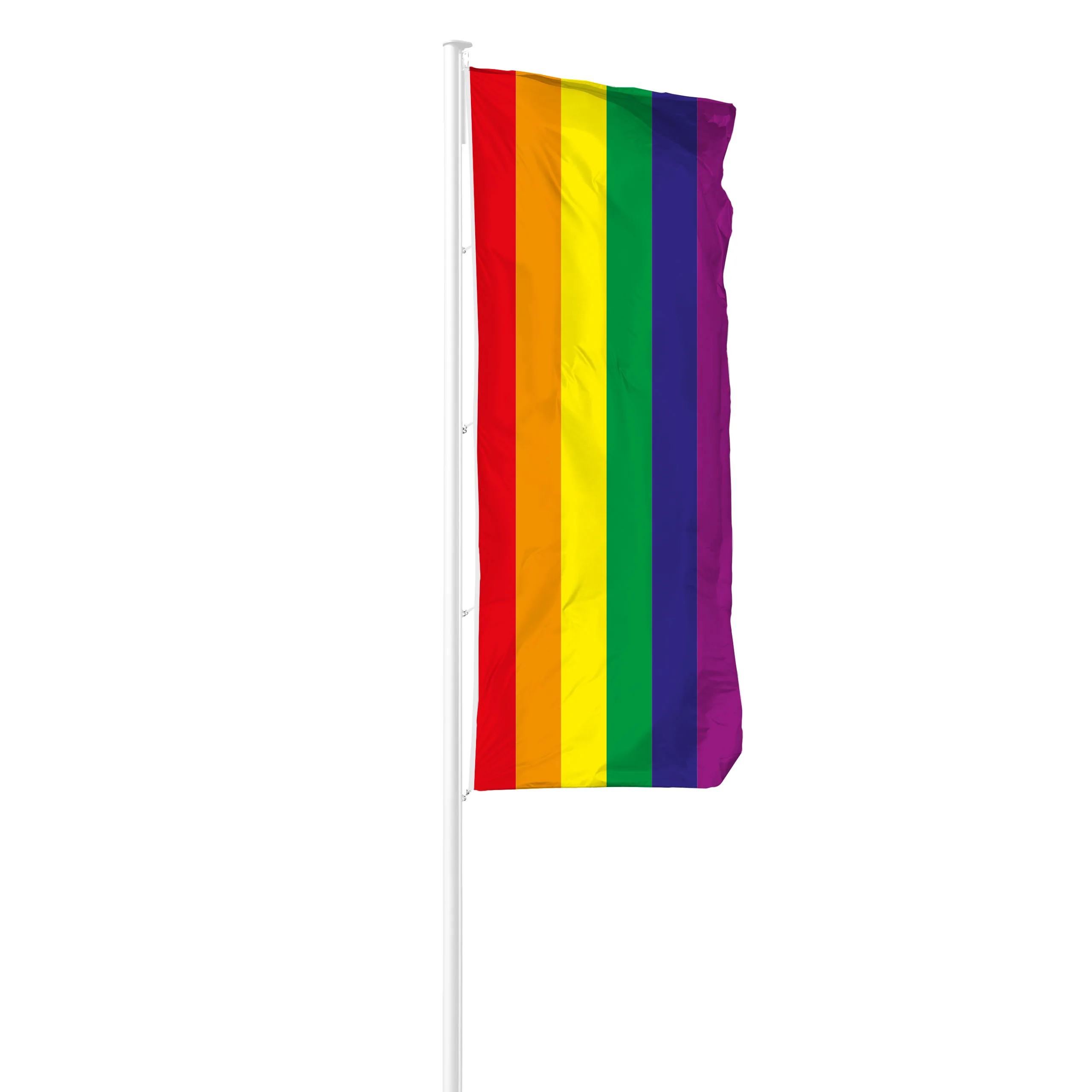 Regenbogenflagge Hissfahne im Hochformat