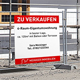 Bauschild in quadratischer Form bedrucken