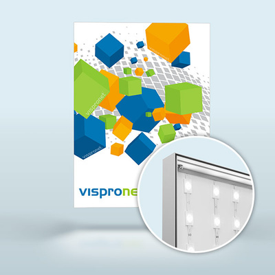 Leuchtkasten Q-Frame® LED - im Hochformat, Profil 50 mm