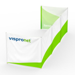 Mobiler Wind- und Sichtschutz, Breite 500 cm mit Stellvariante in U-Form