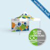 Faltzelt Premium 4 x 4 m mit 1 Wand, mit Druck