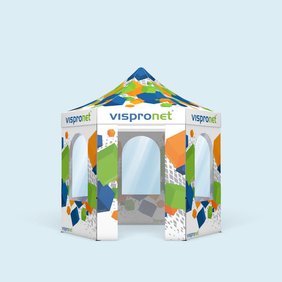 Faltzelt inkl. 1 Wand mit Tür und 5 Wänden mit Rundfenstern