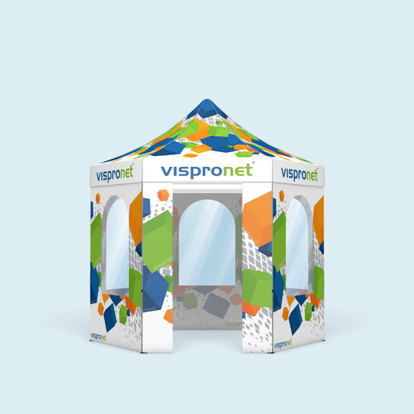 Faltzelt inkl. 1 Wand mit Tür und 5 Wänden mit Rundfenstern