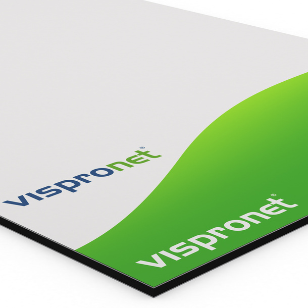 Poster aus Aluminiumverbundplatten , Detail Ecke
