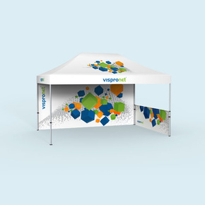 Faltzelt Basic 3 x 4,5 m, 2 Wände, mit Druck