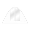 Wand Sternzelt mit Bogenfenstern, schmal, weiß