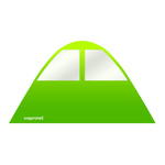 Wand mit Fenster, Trapezform, Sternzelt ø 12 m, mit Druck