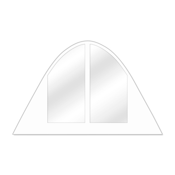 Wand Sternzelt mit Bogenfenstern, breit, weiß