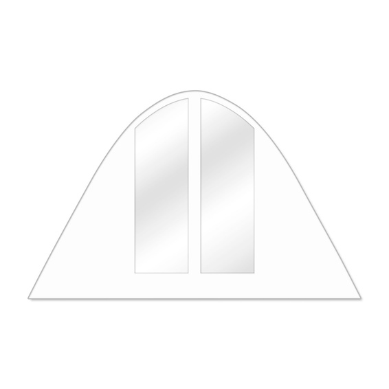 Wand Sternzelt mit Bogenfenstern, schmal, weiß