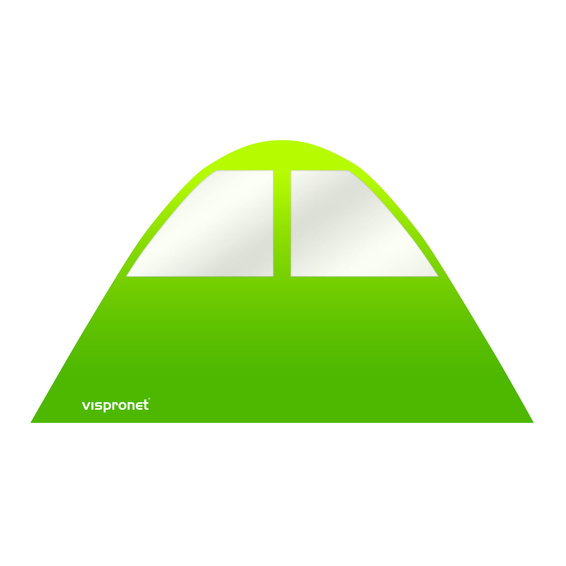 Wand mit Fenster, Trapezform, Sternzelt ø 12 m, mit Druck