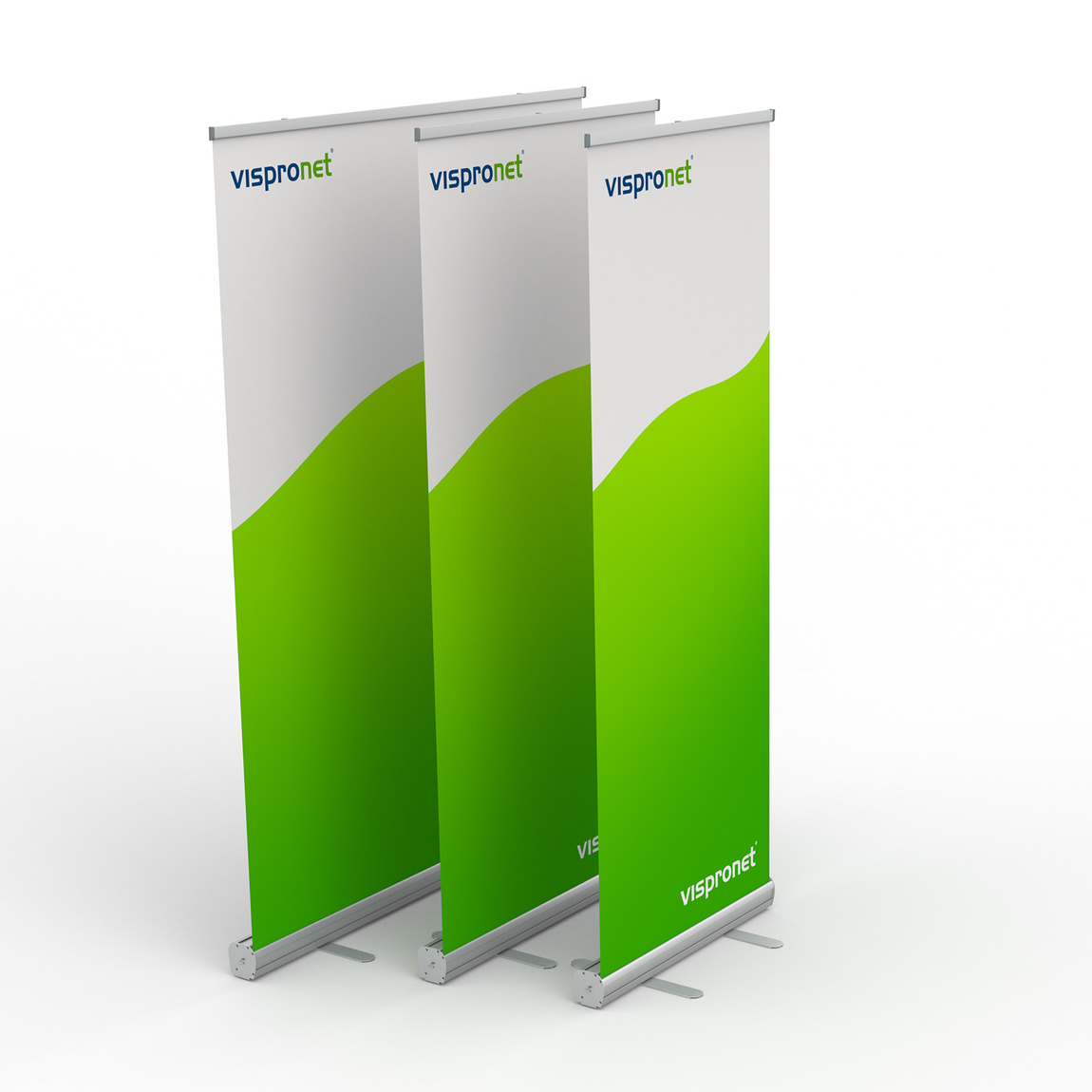 Roll Up Basic - Größenübersicht: Breite 80 cm, 100 cm, 150 cm