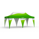 Pavillon 3 x 6 m mit Eckbannern, 4er-Set und 2 einzelne Eckbanner