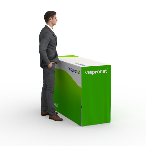 Falttisch Aluminium mit Husse - Seitenkanten halboffen, Falttisch: 150x55 cm 