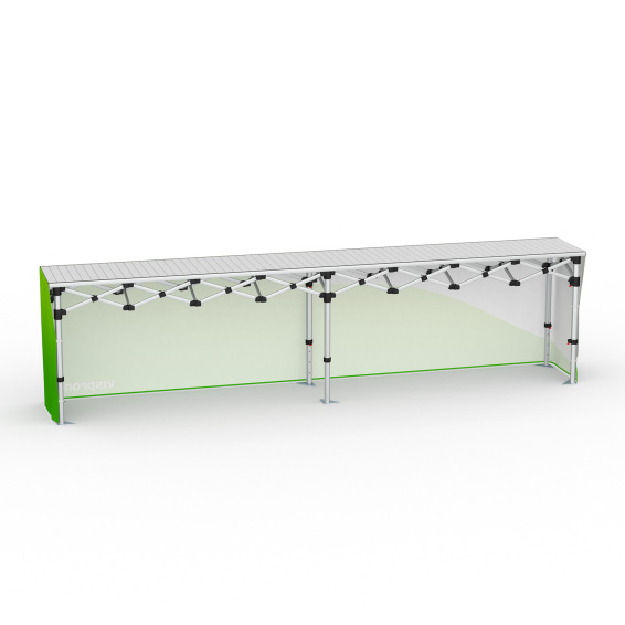 Falttisch Aluminium mit Banderole - Rückseite, Falttisch: 380x55 cm 