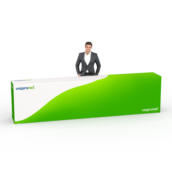 Falttisch Aluminium mit Husse, Rückseite kurz, Falttisch: 380x55 cm