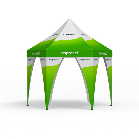 Eckbanner Hexagon gebogen, 6er-Set, mit Druck