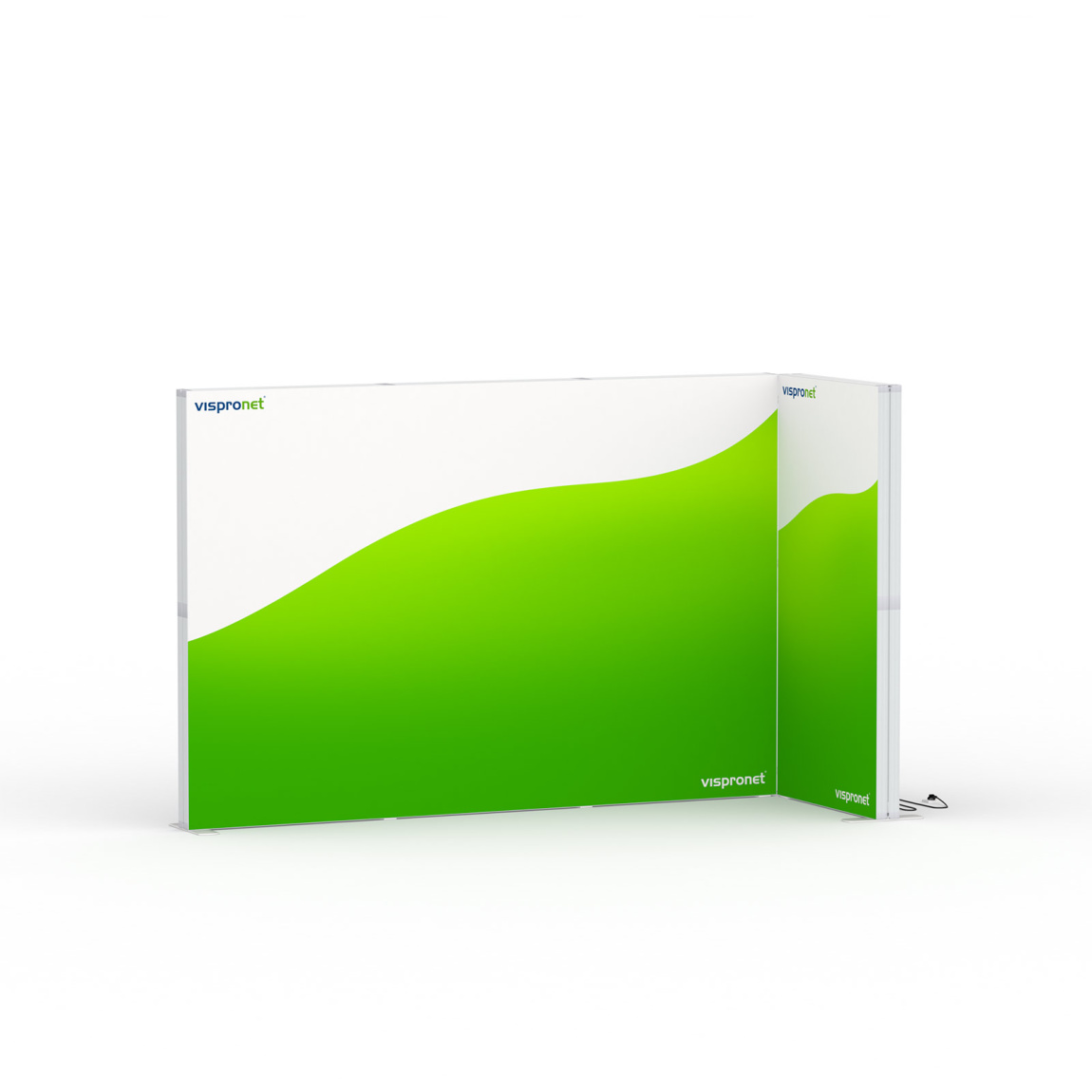 Lightbox flex -Eck-Modul, Systembreite: 300 cm x 100 cm