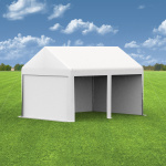 Partyzelt 3x4: 1 Zeltseite mit Vollwänden, Giebelseiten mit Vollwänden