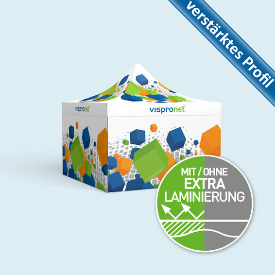 Faltzelt Premium 3 x 3 m mit 4 Wänden, mit Druck