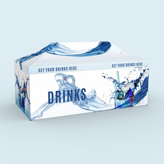 Faltzelt Basic: vollflächig, im Digitaldruck bedruckbar