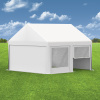 Partyzelt 4x4: Zeltseiten Wände mit Fenstern & Tür, Giebelseiten mit Vollwand