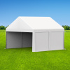 Partyzelt 4x4: Zeltseiten mit Vollwänden, Giebelseite vorn offen