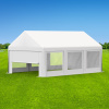 Partyzelt 4x6: Zeltwände mit Fenstern, Giebelseiten Vollwand & Wand mit Tür