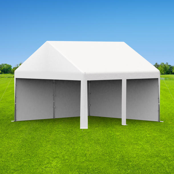 Partyzelt Select 4x4: 1 Zeltseite mit Vollwänden, 1 Giebelseite mit Vollwand