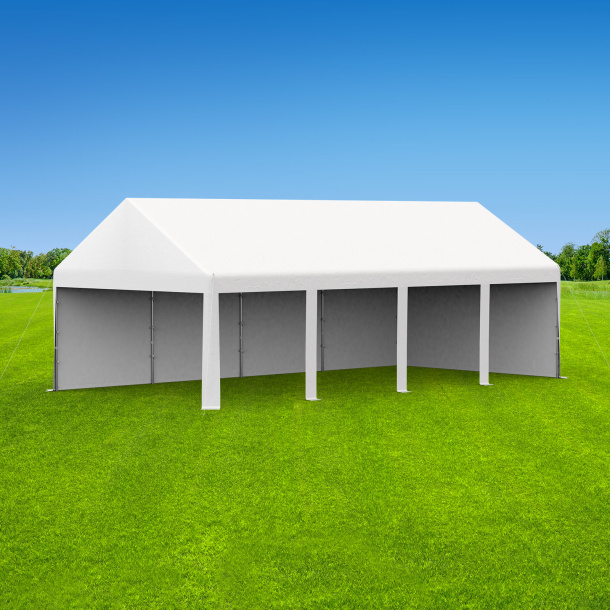 Partyzelt Select 4x8: 1 Zeltseite mit Vollwänden, 1 Giebelseite mit Vollwand