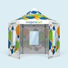 Faltzelt Select Hexagon 4 m, 5 Wände mit Fenster, mit Druck