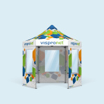 Faltzelt Select Hexagon 3 m, 5 Wände mit Fenster, mit Druck