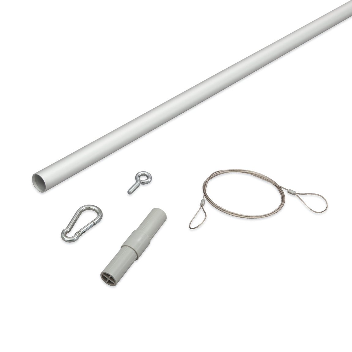 Alu-Rundrohr ø 25 mm gebogen mit 4-Punkt-Aufhängung