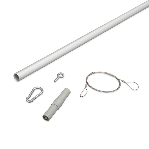 Alu-Rundrohr ø 25 mm gebogen mit 4-Punkt-Aufhängung