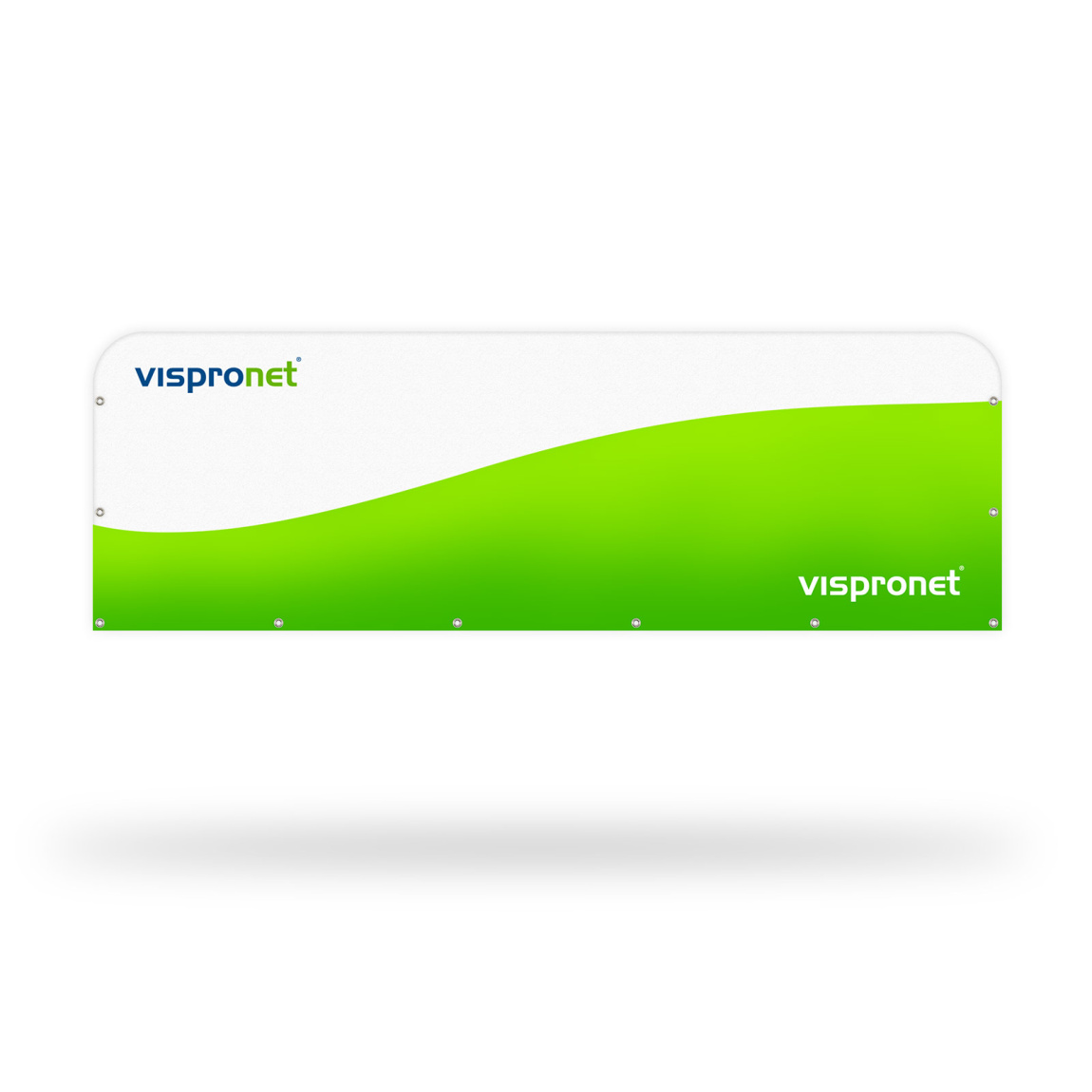 Husse: oben geschlossen, Seiten mit 20 Metallösen ø 10 mm, Abstand 50 cm