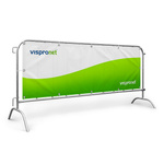 Absperrgitter mit Werbeplane