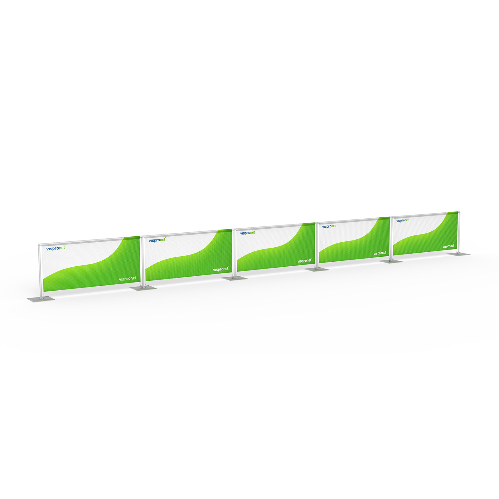 Absperrsystem mit 5 Feldern, Stellvariante gerade