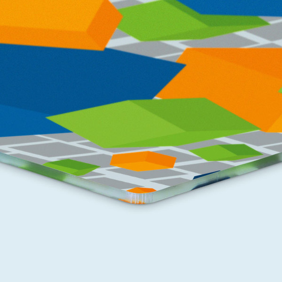 Werbeschilder aus Acrylglasplatten, abgerundete Ecke