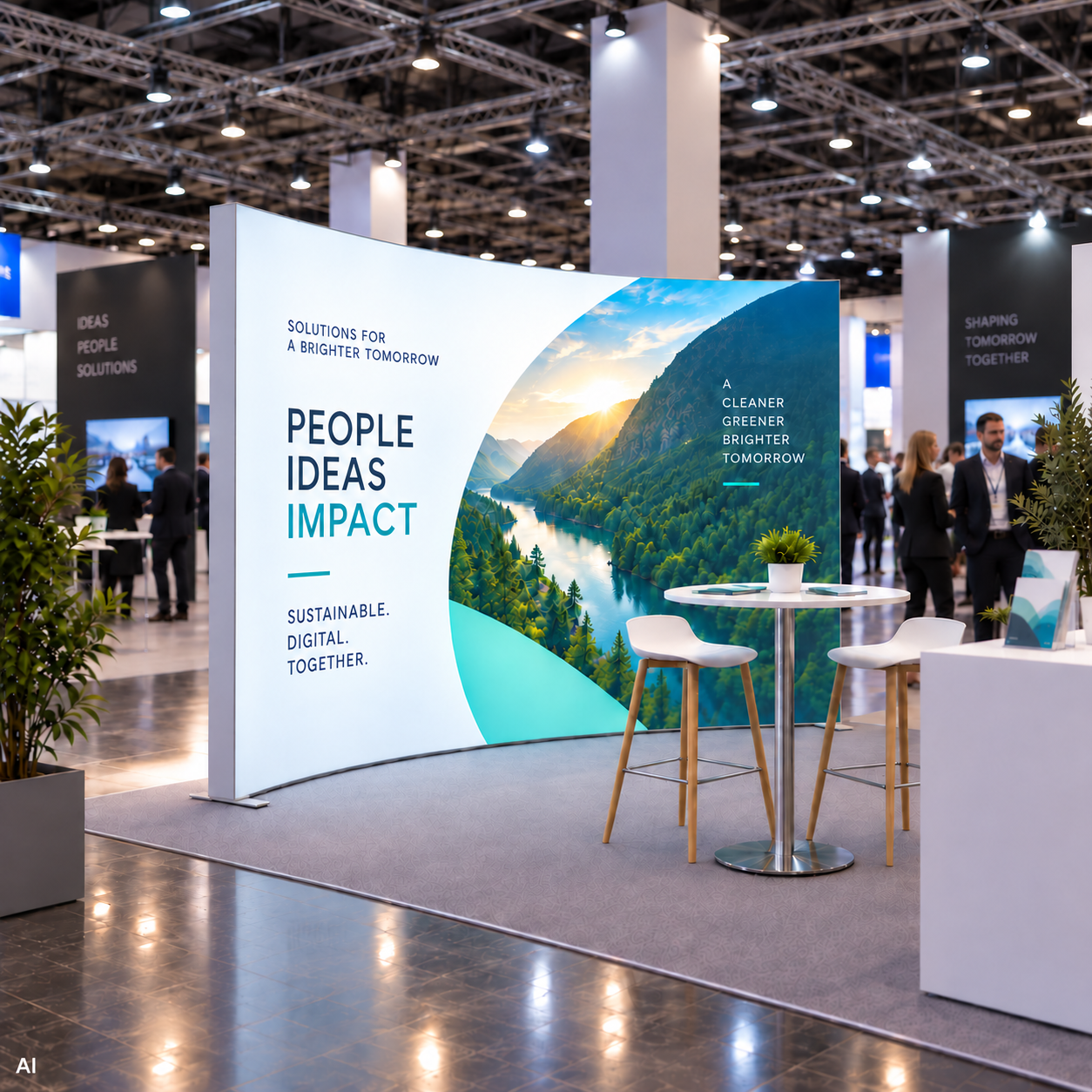 Messewand Lightbox curved ideal für Ihre Messe 