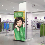 Roll Up Select Black als Werbeaufsteller am Point of Sale