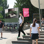 Promotion Rucksack Fahne