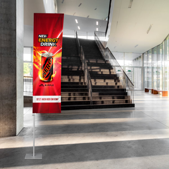 Fahnenstange Economy, für mobile Fahnenpräsentationen