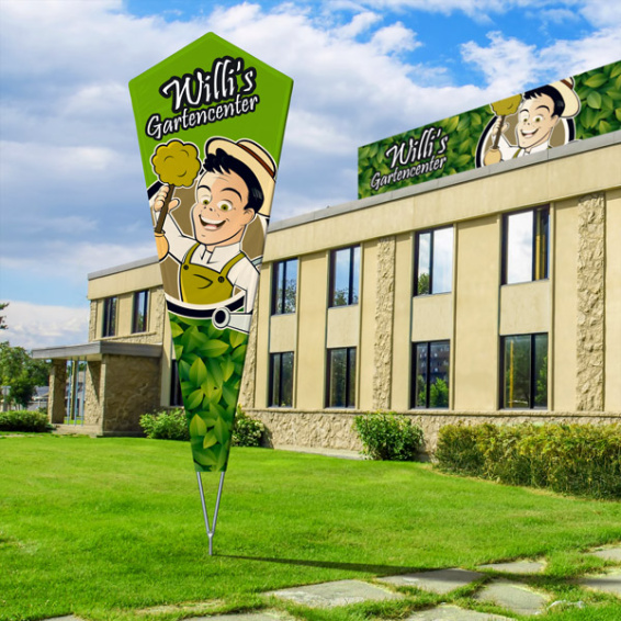 Bowflag® Premium Crystal - plakative, mobile Firmenwerbung