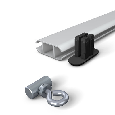 Alu-Kederprofil, 17 x 44 mm - mit Ösenschrauben, eloxiert