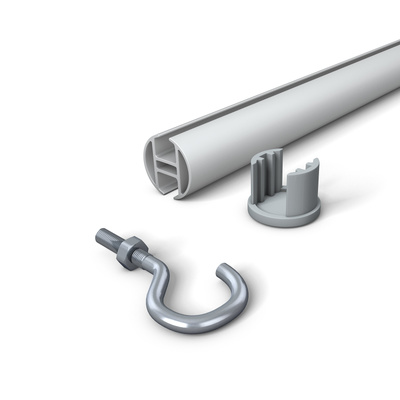 Alu-Kederprofil, ø 22 mm - mit Hakenschrauben, eloxiert